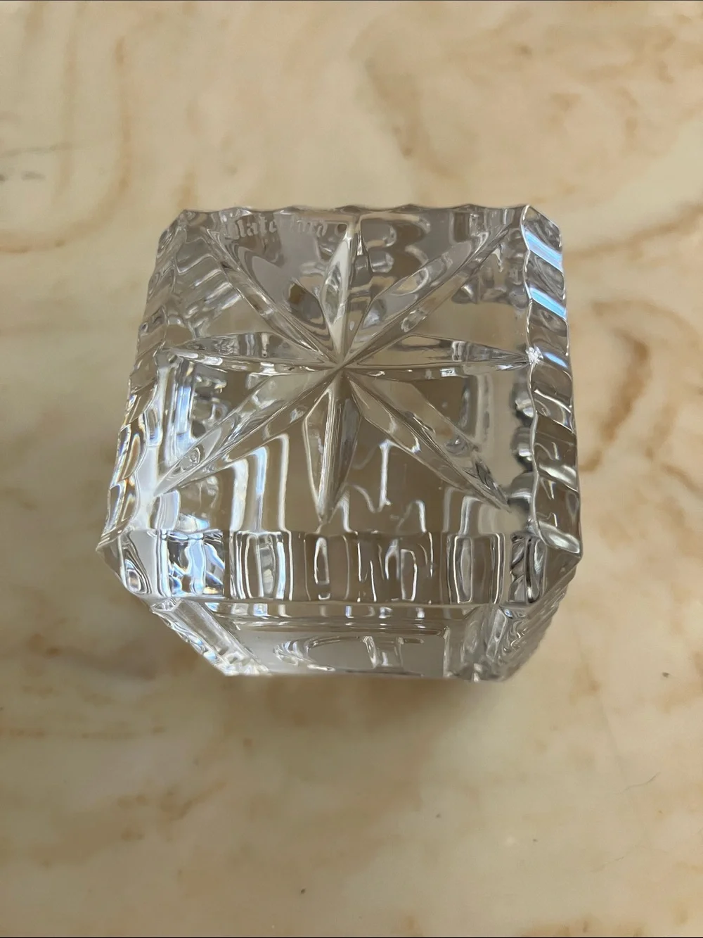 Waterford Crystal Clear Glass Baby Block